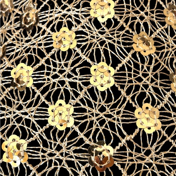 Sequin Open Weave Scarf Evening Shawl Gold Silver - Picture 11 of 15
